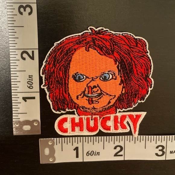 Chucky Face Classic Horror Character Embroidered 3.5" Tall iron on patch - Picture 3 of 5